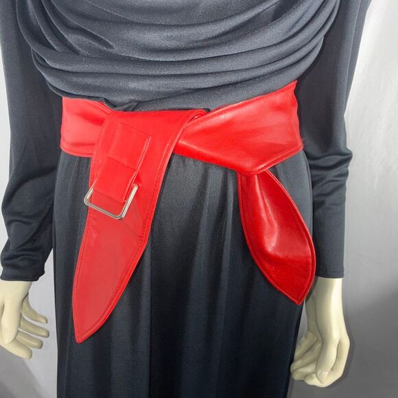 Vintage Red Faux Leather Obi-Style Wrap Belt – 1980s Inspired Waist Cincher - Picture 1 of 10